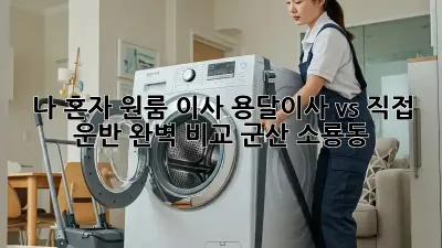 나 혼자 원룸 이사? 용달이사 vs 직접 운반 완벽 비교! (군산 소룡동)